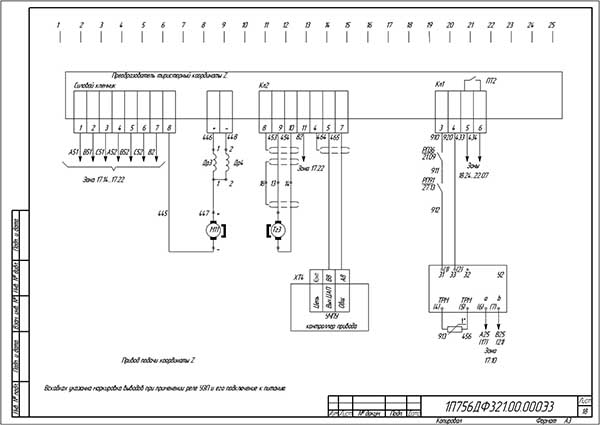 Електрична схема токарного верстата 1П756ДФ3 Електрична схема токарного верстата 1П756ДФ3